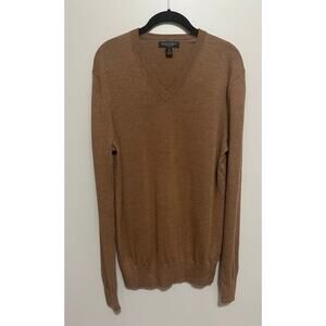 Banana Republic Sweater Men's V Neck Size Tall Large Extra Fine Merino Wool